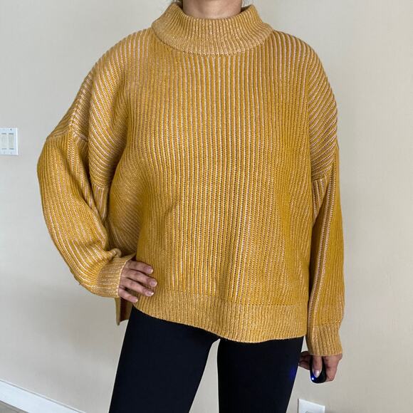 TOPSHOP Mock Neck Sweater in Mustard Size 8-10 Petite - Picture 9 of 11